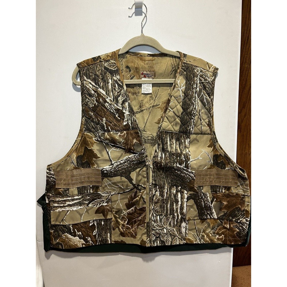 Vintage Sports‎ Afield Realtree Camo Shell Holder Full Zip Vest Men 2XL Duck